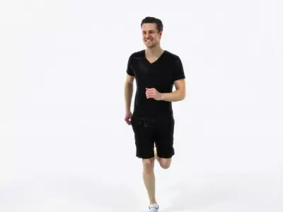 Virtue 02B Running Jogging Football Sports Man Low-poly 3D model