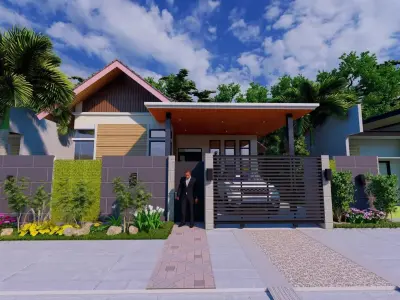 TOWN HOUSE BUILDING Low-poly 3D model