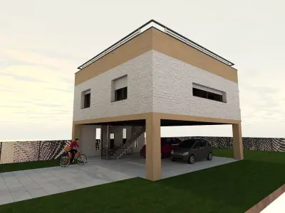 vacation house facade  PLA file 3D model