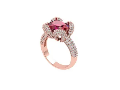 Cushion Art deco Ring 3D print model