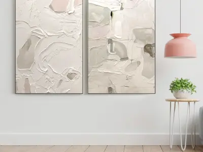Plaster Two Photo Frame E-22 Low-poly 3D model