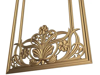 Boiserie Carved Decoration Panel 011 Low-poly 3D model