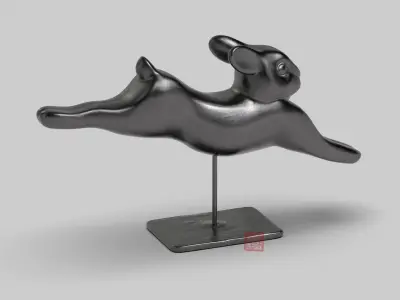 Rabbit lapin modern art sculpture 3D print model