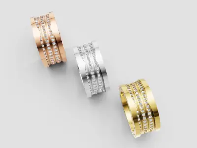 Diamond Bvlgari Ring 3D print model E 07 3D print model