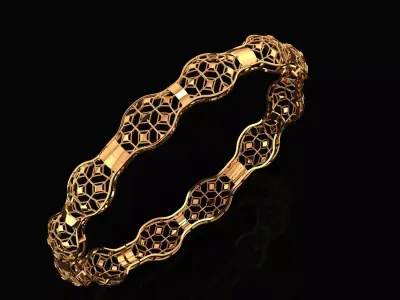 1227 Scalloped Jaali Kada 3D print model