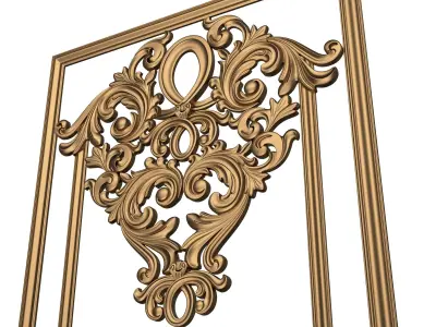 Boiserie Carved Decoration Panel 015 Low-poly 3D model