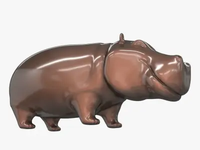 Ceramic figurine hippo 3D model