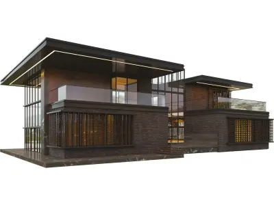 Modern Brick Villa VOL02 3D model