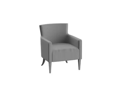 Linen Highback Bucket Chair 3D model