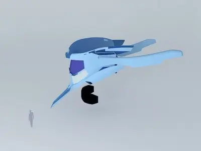 Blue robot head Free 3D model