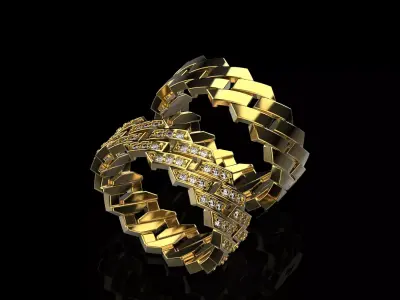 Cuban ring model 206  Size16 3D print model