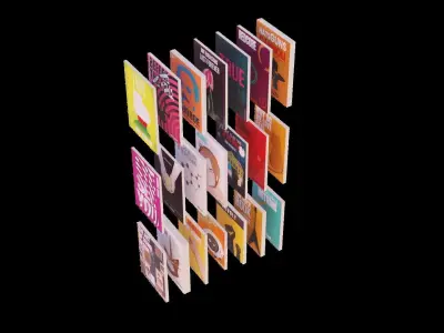 Low Poly Books stack of cards Free low-poly 3D model