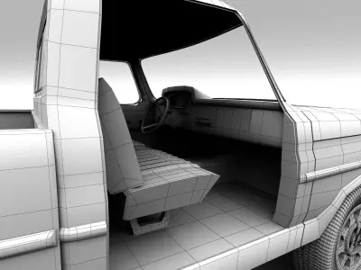 Blue Pickup Low-poly 3D model