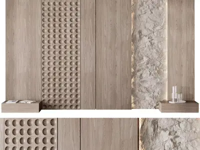 Headboard wall panel 007 3D model