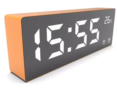CLOCK ORANGE WHITE Low-poly 3D model