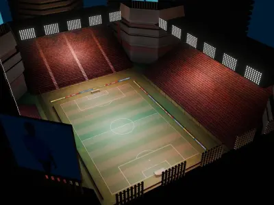 VR Soccer Stadium Low-poly 3D model