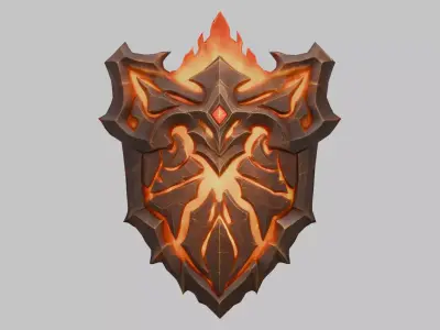 Inferno Shield Low-poly 3D model