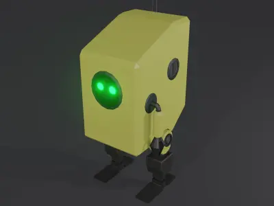 Low poly robot with eyes Free low-poly 3D model