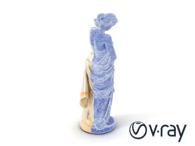 Neoclassical Draped Woman Statue model pack Low-poly 3D model