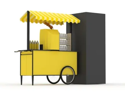 FOOD CART JUICE BAR 3D model