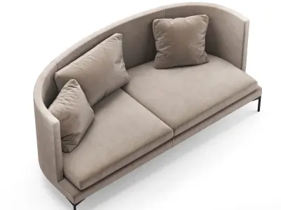 Living Divani sofa Clan 2seats 3D model