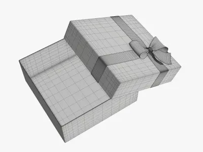 Wrapped Christmas gifts 03 3D model