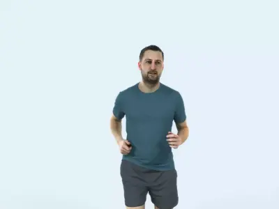 Portrait 07K Running Jogging Football Sports Man Low-poly 3D model purchase