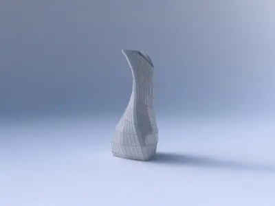 Vase twist puffy bent triangle with grid plates 3D print model