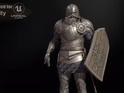 NPC Knight 1 Low-poly 3D model