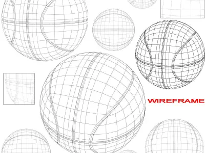 Basketball ball orange-white Low-poly 3D model