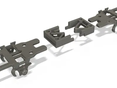 Train wagon chassis with hook for n-scale models 3D print model