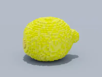 Voxel Lemon Low-poly 3D model