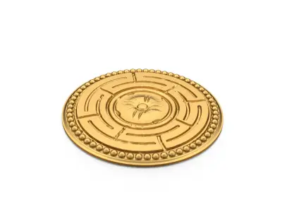 Classic round decor ornament carved 19  3D model