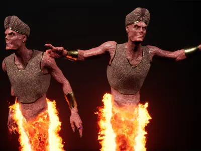 Hell ifrit sultan low-poly game engine ready 3D model Low-poly 3D model