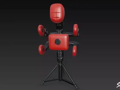 Freestanding Boxing Trainer Low-poly 3D model