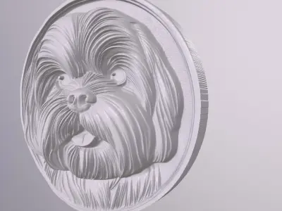 Shihtzu 3 basrelief for 3D printing 3D print model