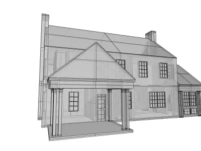 Vintage 1930s House Low-poly 3D model