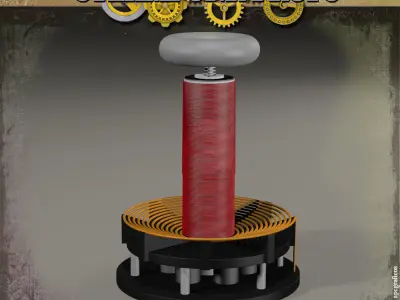 Steampunk Tesla Coil 3D model