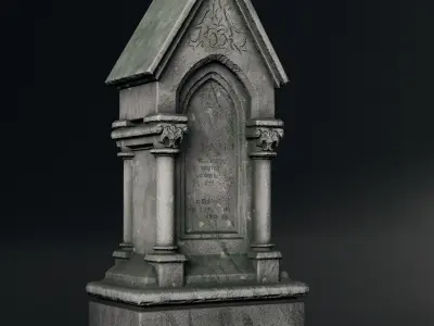 gothic gravestones Low-poly 3D model