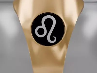 Leo zodiak symbol ring 3D model for 3D printing 3D print model