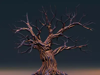 Stylized Halloween Props - Withered Tree 3 Low-poly 3D model