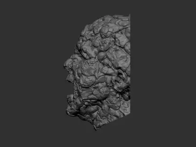 Lava Cracked Face Wall Sculpture-phosphorescent-3d print 3D print model