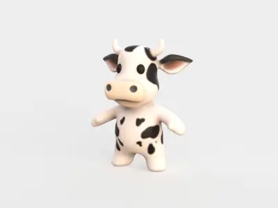 Little animal baby - Cow cute - Animated Low-poly 3D model