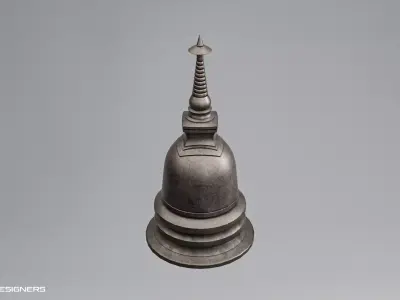 Tibetan Buddhist Stupa - Chorten Ritual Monument Low-poly 3D model