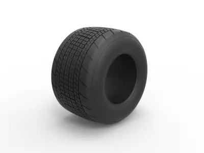 Dirt Sprint racing tire 19 Scale 1 to 25 3D print model