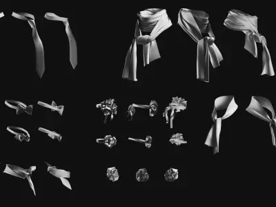 Basemesh Scarf Tie Collection 3D model