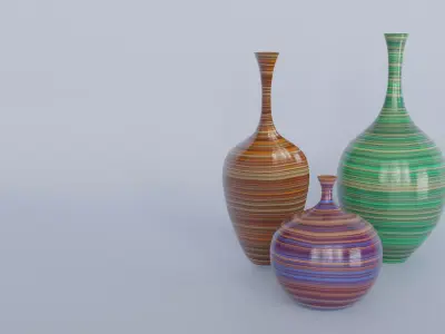 Interior decorative ceramic ethno vases 3D model