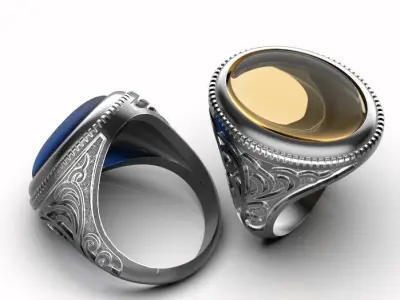 Oval man ring 3D print model