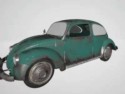 Beetle old volkswagen 3D model