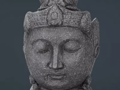 Buddha Head Low-poly 3D model